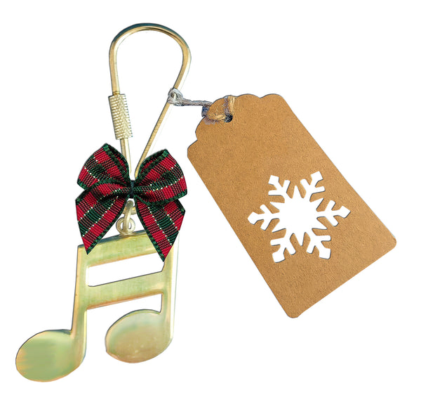 16th Note Brass Christmas Ornament
