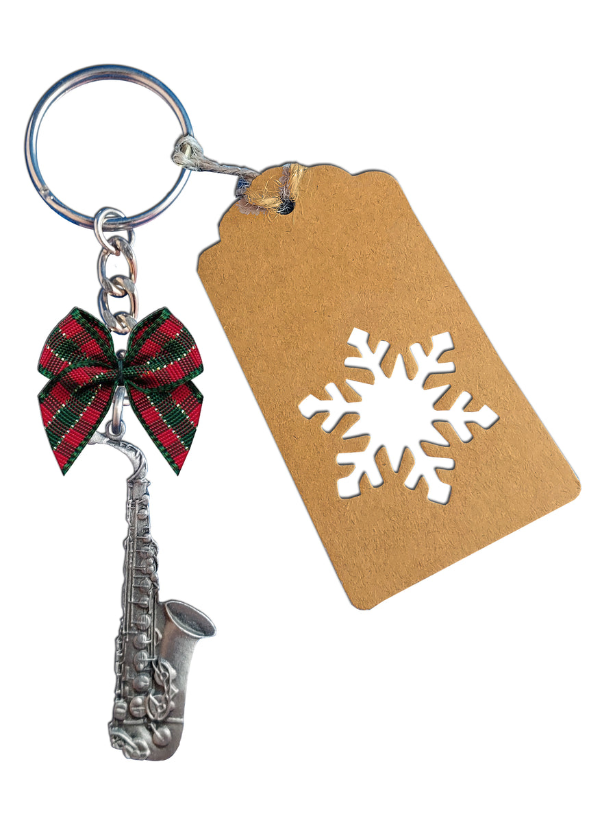 Saxophone Pewter Christmas Ornament – Strum Hollow Music