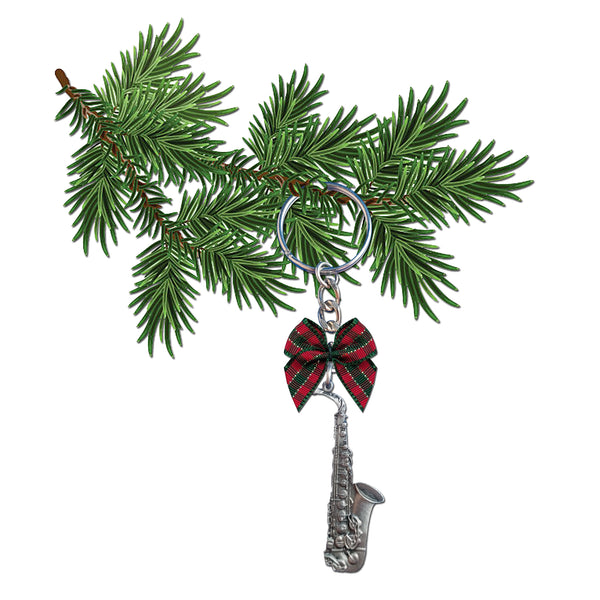 Saxophone Pewter Christmas Ornament