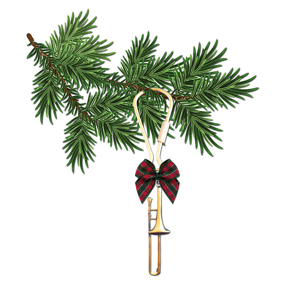 Trombone Christmas Ornament and Keychain
