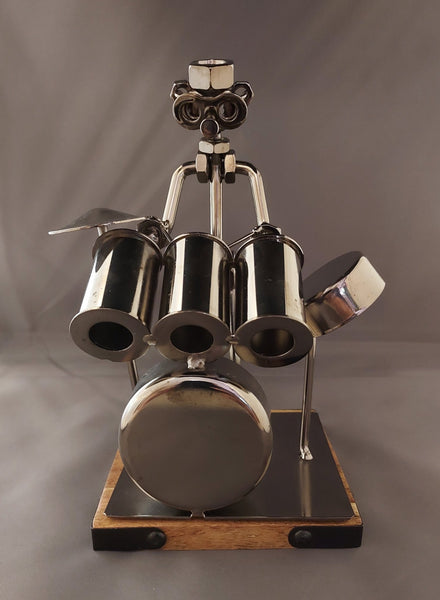 Silver Drummer Figurine