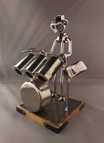 Silver Drummer Figurine