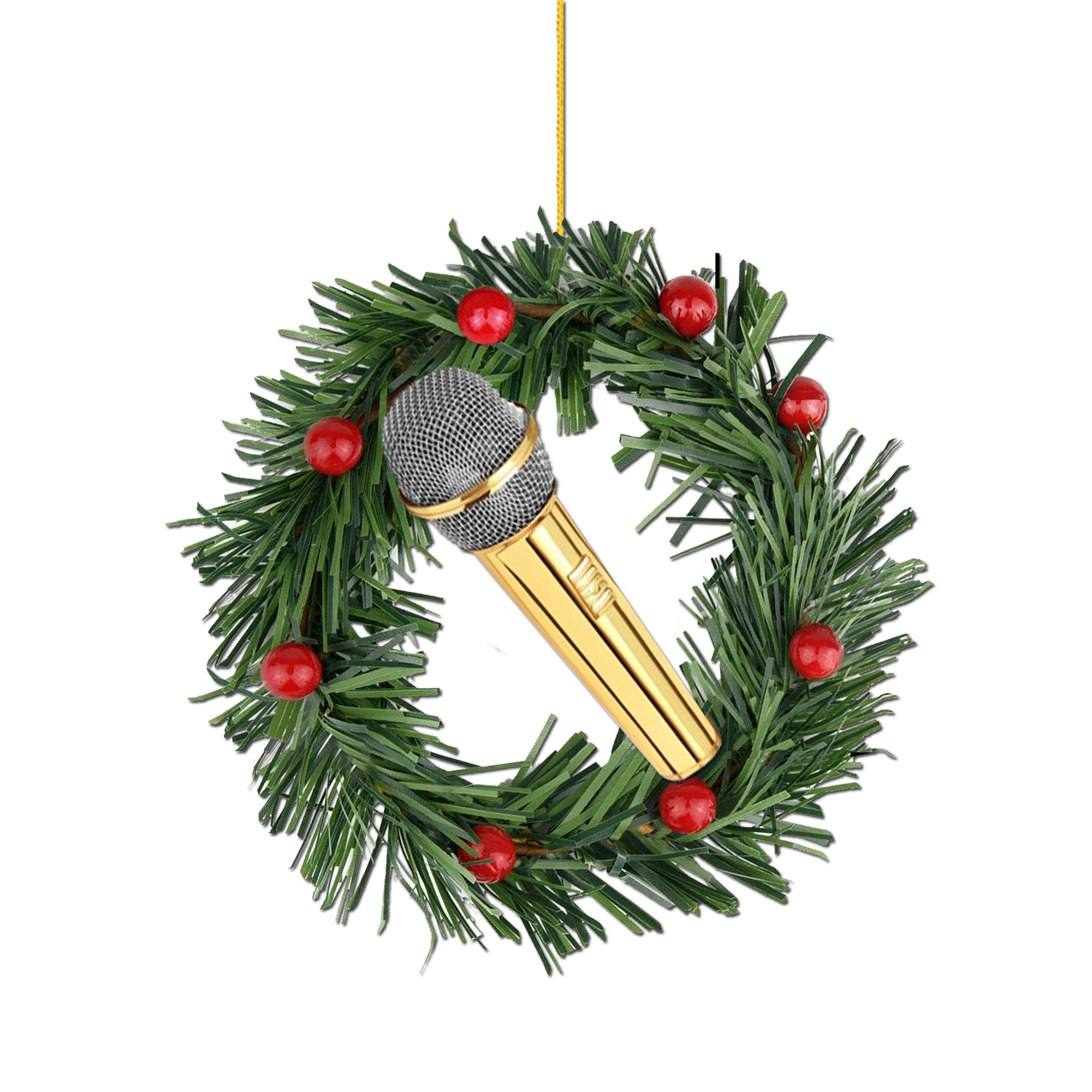 Singer's Microphone Christmas Ornament
