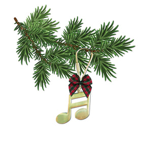 16th Note Brass Christmas Ornament