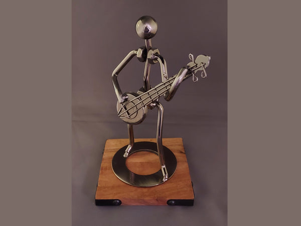 Silver Banjo Player Figurine