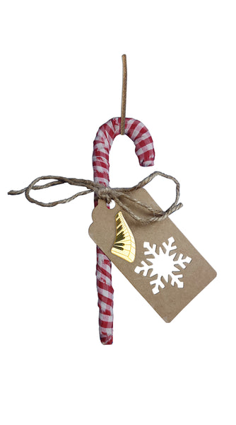 Christmas Ornament - Handmade Farmhouse Cloth Christmas Candy Cane with Keyboard Decoration