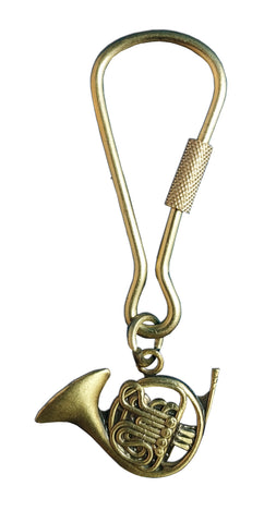 Brass French Horn Keychain