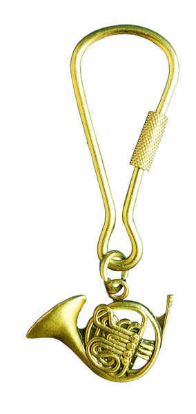 Brass French Horn Keychain