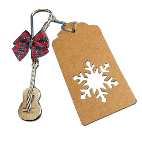 Acoustic Classical Guitar Brass Christmas Ornament