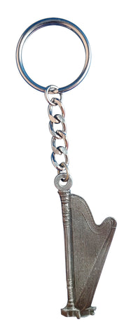 Pewter Harp Keychain
