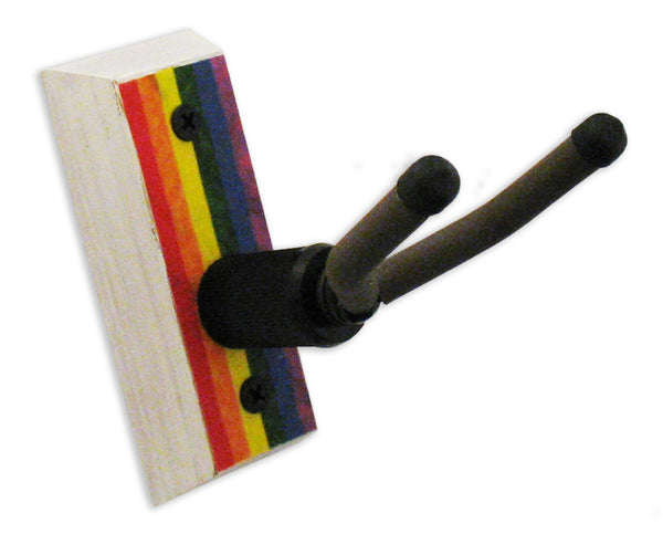 Guitar Wall Hanger - Rainbow Flag - Distressed Reclaimed Oak