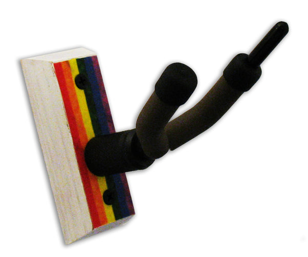 Violin Wall Hanger - Rainbow Flag - Distressed Reclaimed Oak