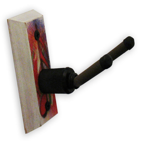 Banjo Wall Hanger - 16th Note in Red - Distressed Reclaimed Oak
