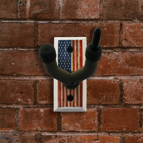 American Flag - Violin Wall Hanger - Distressed Reclaimed Oak