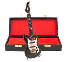 Miniature Musical Instruments - Miniature Black Electric Guitar with Case