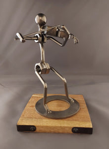 Silver Fiddle Player Figurine
