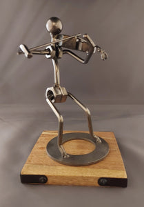 Silver Violin Player Figurine
