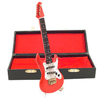 Miniature Musical Instruments - Miniature Red Electric Guitar with Case