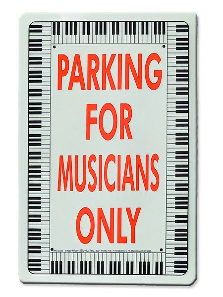 Wall Decorations - Parking For Musicians Only Sign
